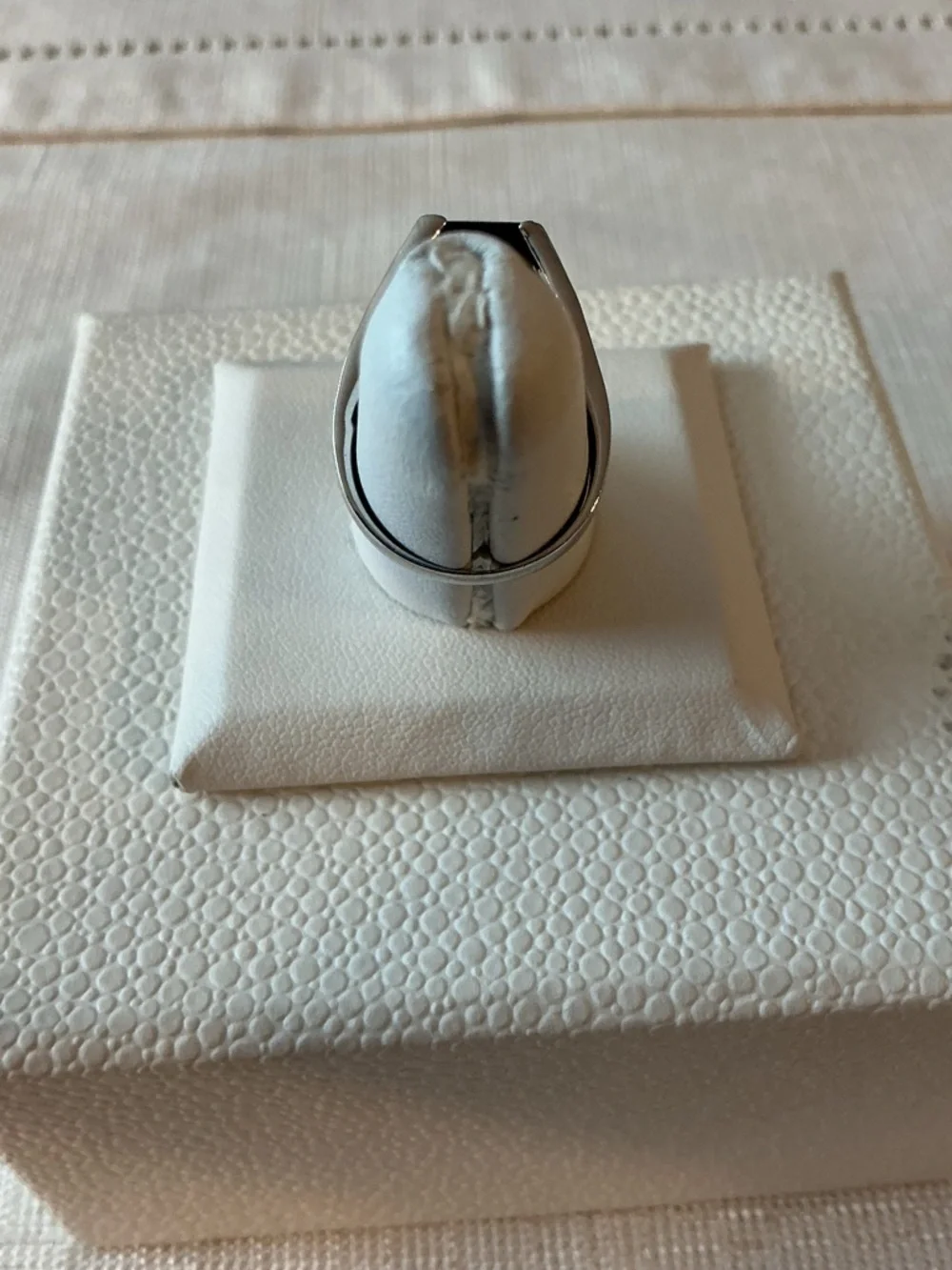 Black Agate Silver Tone Ring center large